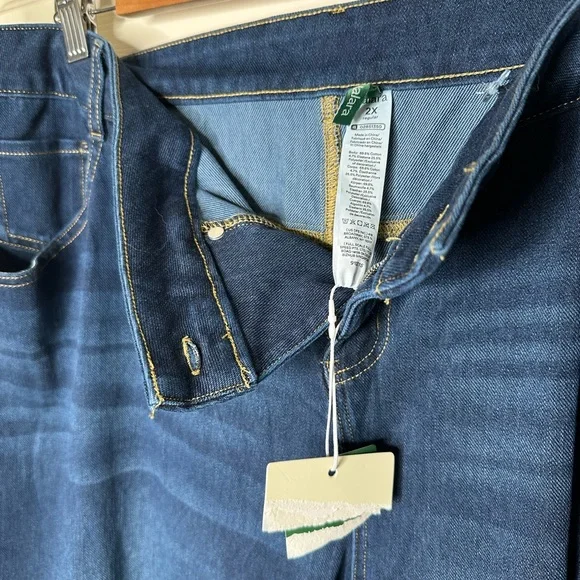 Halara Flex Asymmetric Wide Leg Jeans Size 2X Dark Wash Stretch New - Picture 3 of 8